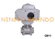 3 Piece Stainless Steel 304 Ball Valve With Electric Actuator 24V 220V